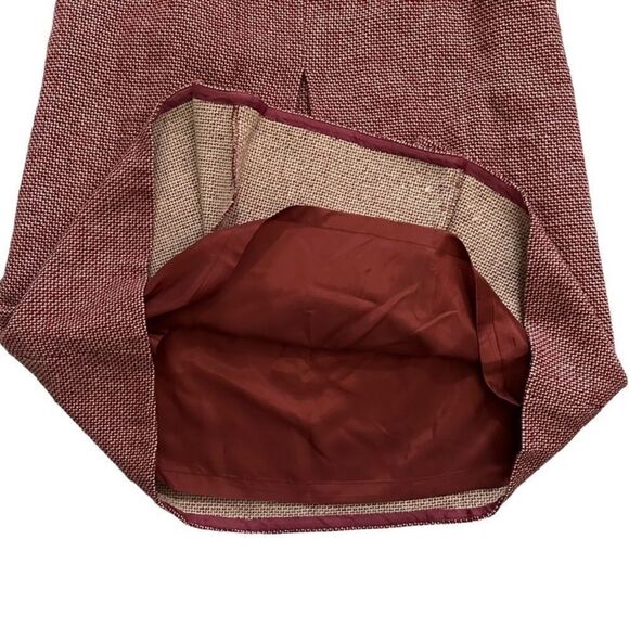 Jones Wear Vintage Red Wool A-Line Front Pleat Side Zipper Lined Skirt Sz 12 - Picture 4 of 8